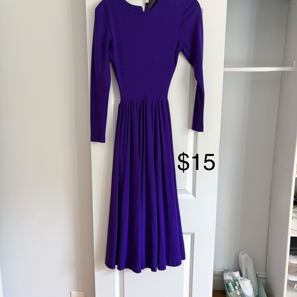 Elegant Purple Long Sleeve Dress